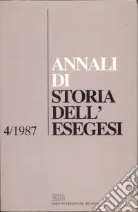 Annali di storia dell‘esegesi. Atti del IV seminario di ricerca su Studi sulla letteratura esegetica cristiana e giudaica antica (Firenze, 15-17 ottobre 1986). Vol. 4 1987 Compra Online