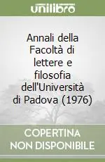 Affare Annali della Facoltà di lettere e filosofia dell‘Università di Padova (1976)