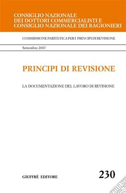 Super Prezzo Principi di revisione. Documento 230. La documentazione del lavoro di revisione