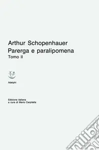 Subito Disponibile Parerga e Paralipomena