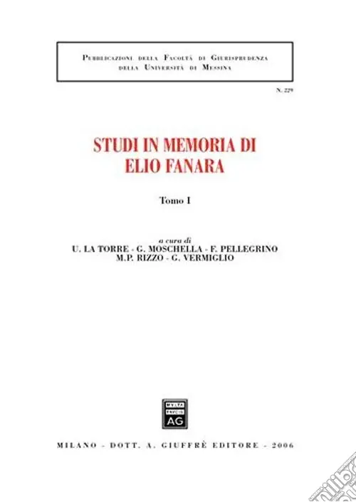 Studi in memoria di Elio Fanara. Vol. 1 A Buon Prezzo