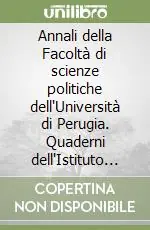 Promozione Annali della Facoltà di scienze politiche dell‘Università di Perugia. Quaderni dell‘Istituto di studi economici (a.a. 1988-89). Vol. 10