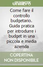 Compra Oggi Stesso Come fare il controllo budgetario. Guida pratica per introdurre i budget in una piccola e media azienda