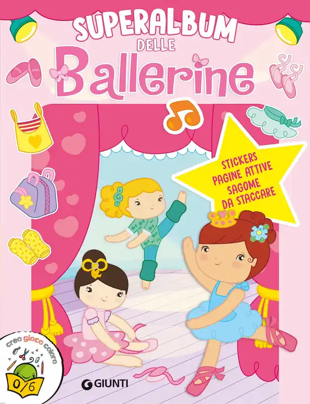 Superalbum delle ballerine Stickers, pagine attive, sagome da staccare Subito Disponibile