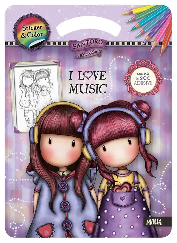 Gorjuss. Sticker&Color. I love music I love music Scelto Dai Clienti