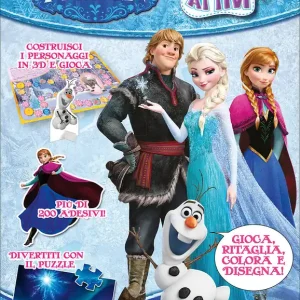 Nuovo Arrivo Superattivi - Frozen Costruiisci i personaggi in 3D e gioca - Divertiti con il puzzle - Più di 200 adesivi!