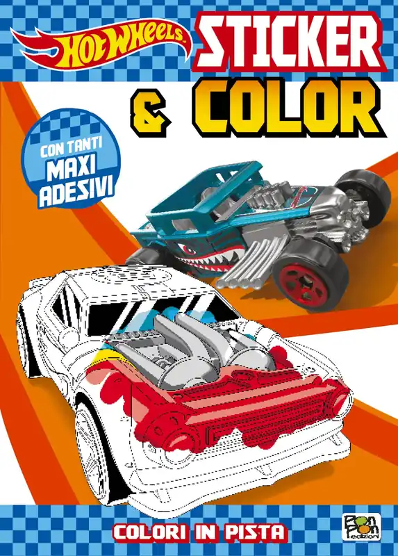 Sconto Sticker & Color. Hot Wheels. Colori in pista