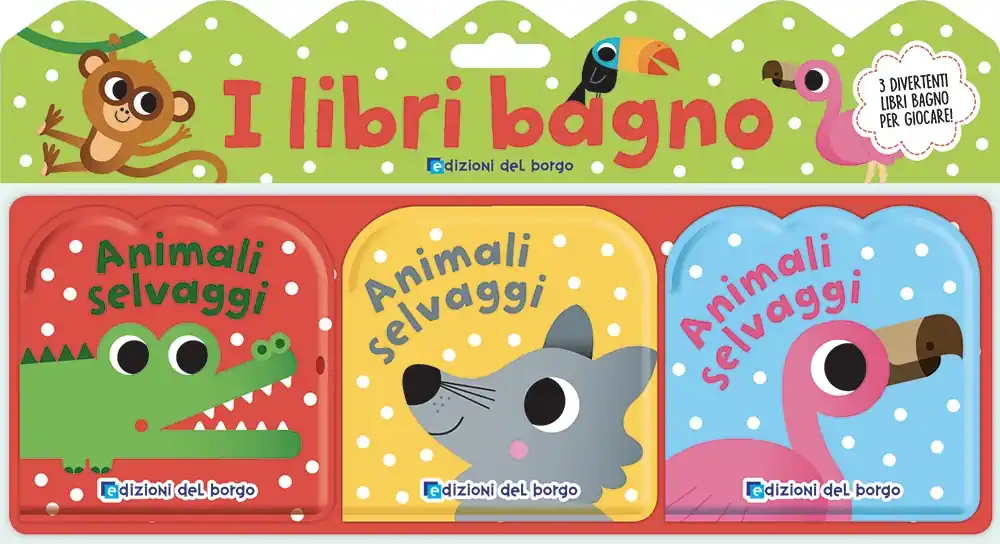 Libri bagno - Gli animali selvaggi Tre divertenti libri bagno per giocare! A Buon Prezzo