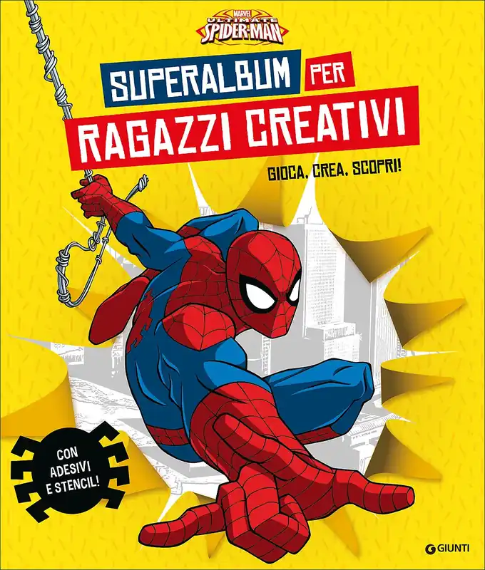 Superalbum per ragazzi creativi Spiderman Album Creativo Gioca, crea, scopri! - Con adesivi e stencil! Compra Oggi Stesso