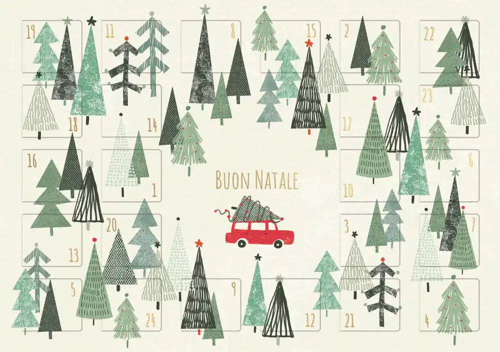 Prezzo Di Fabbrica Natale - biglietto calendario Alberi