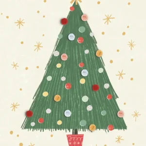 Natale - biglietto Pompon Prezzo Conveniente