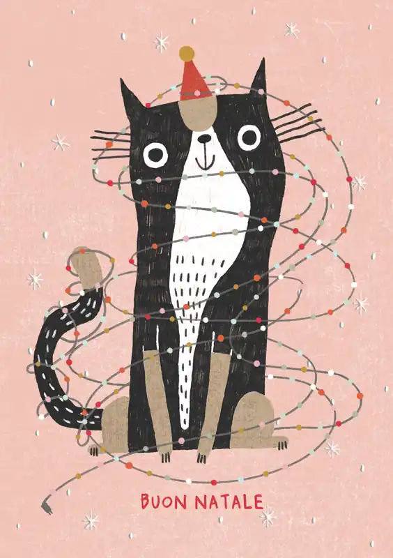 Natale - biglietto Gatto Prezzo Ridotto