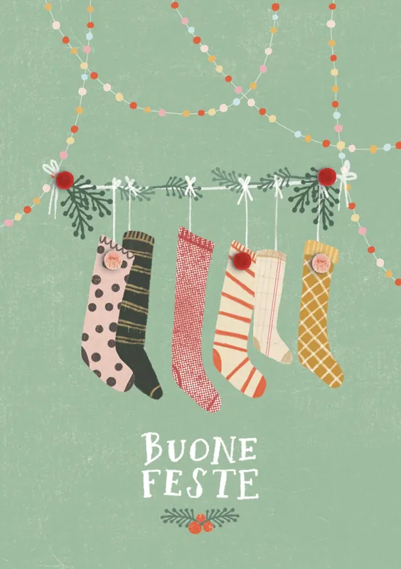 Natale - biglietto Calze Spedito Oggi