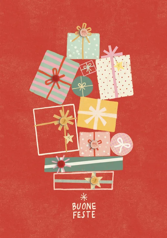 Natale - biglietto Pacchi Regalo Non Perdere